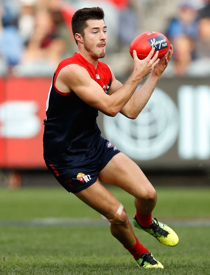 AFL 2016 Rd 09 - Melbourne v Brisbane MELBOURNE, AUSTRALIA - MAY 22: Alex Neal-Bullen of the Demons in action during the 2016 AFL Round 09 match between the Melbourne Demons and the Brisbane Lions at the Melbourne Cricket Ground on May 22, 2016 in Melbourne, Australia. (Photo by Michael Willson/AFL Media)